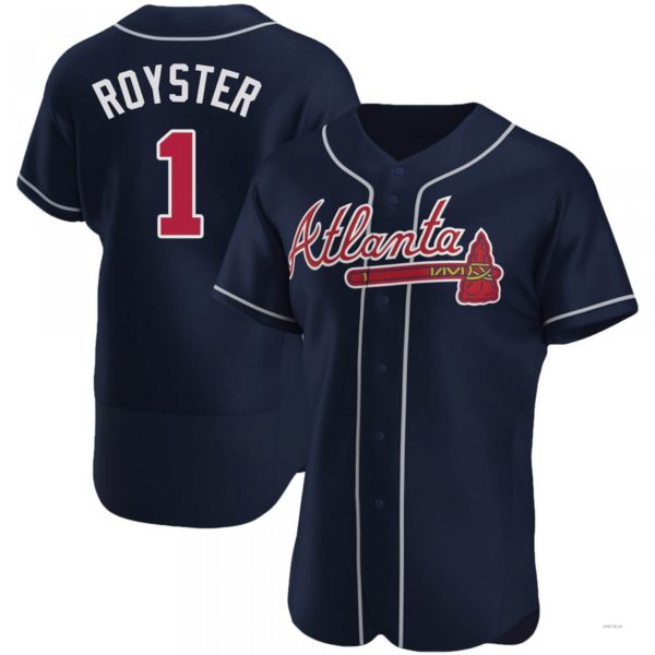 Atlanta Braves #1 Jerry Royster Navy Alternate Jersey Stitches Baseball Jerseys